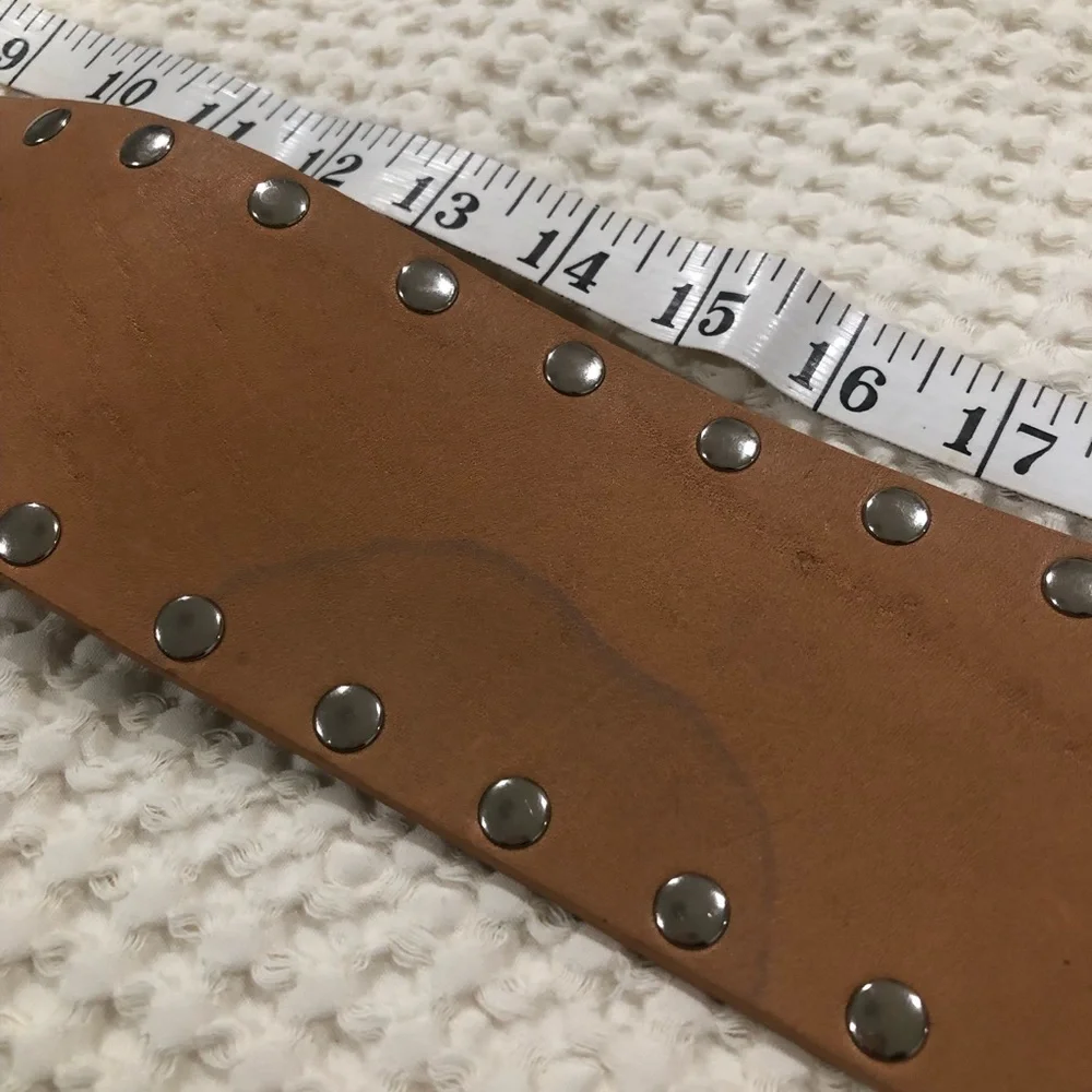 Calvin Klein Tan Leather Studded Belt Sz.‎ M